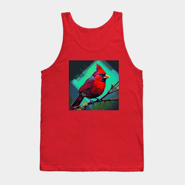 Cardinal Bird Colorful Design Tank Top by Star Scrunch
